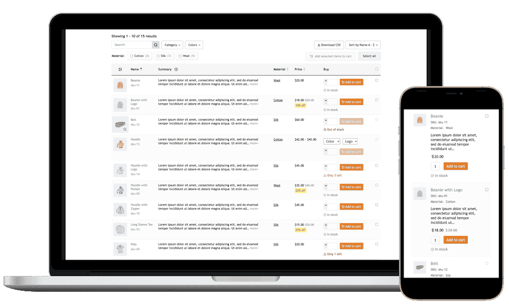 WooCommerce Product Table PRO