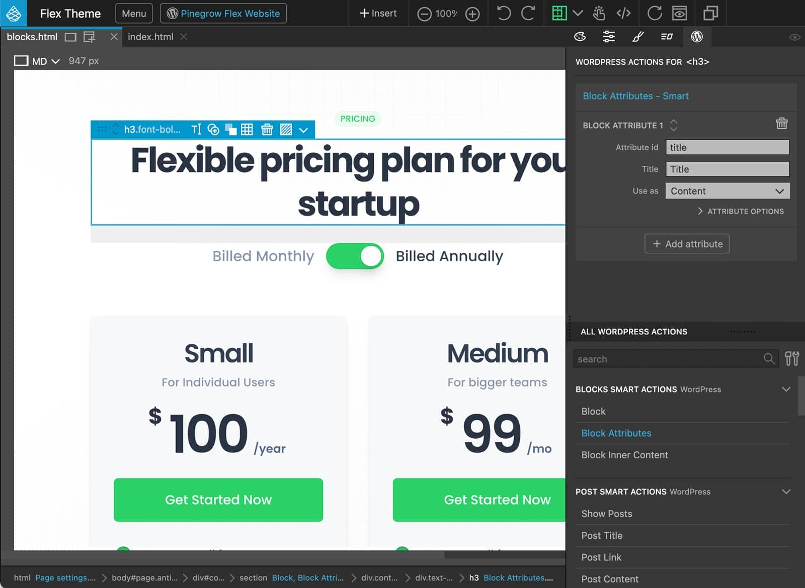 Pinegrow Pro WordPress Plugin