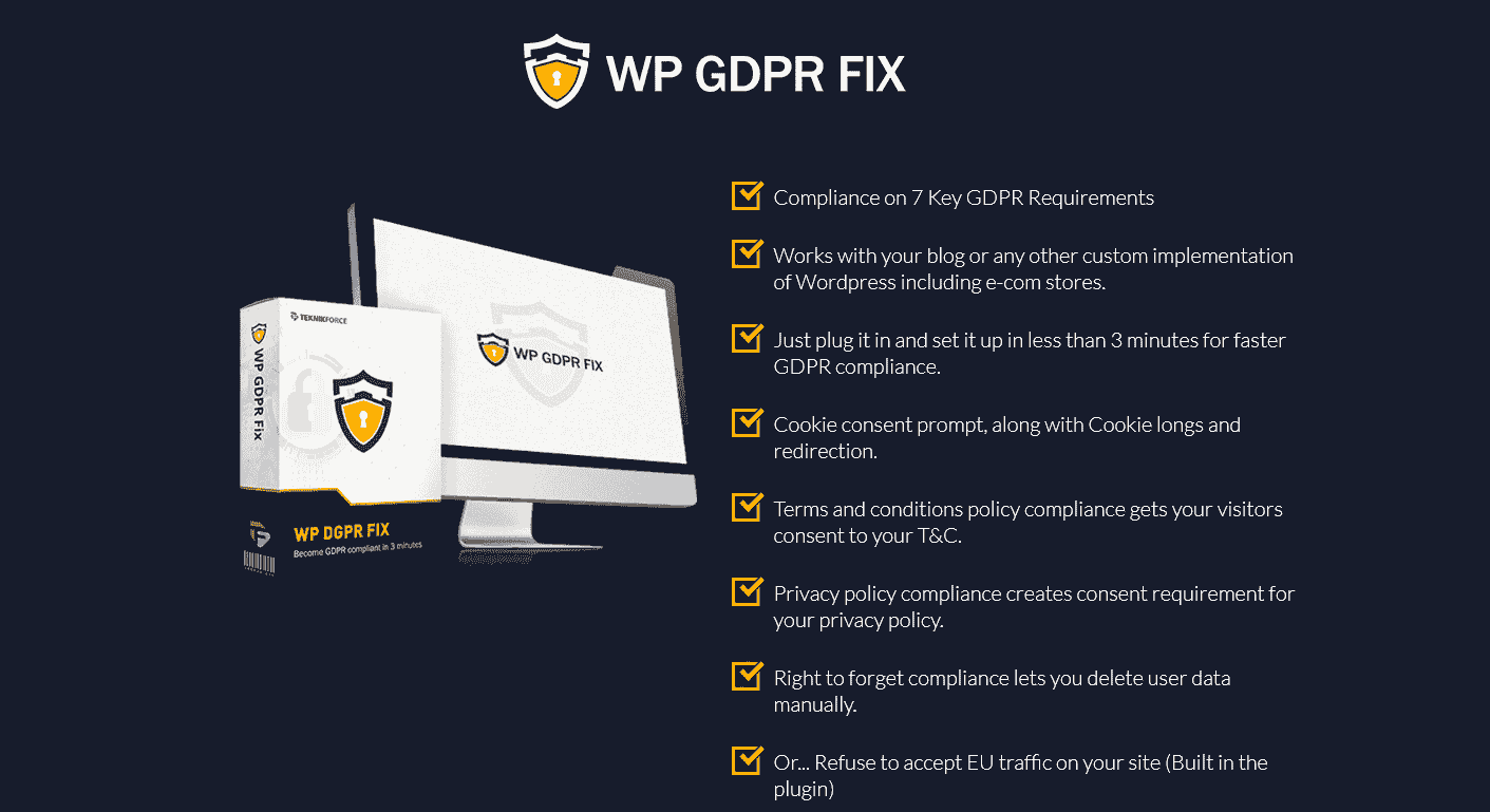 WP GDPR Fix Pro – GDPR & PECR Compliance for your WordPress Site