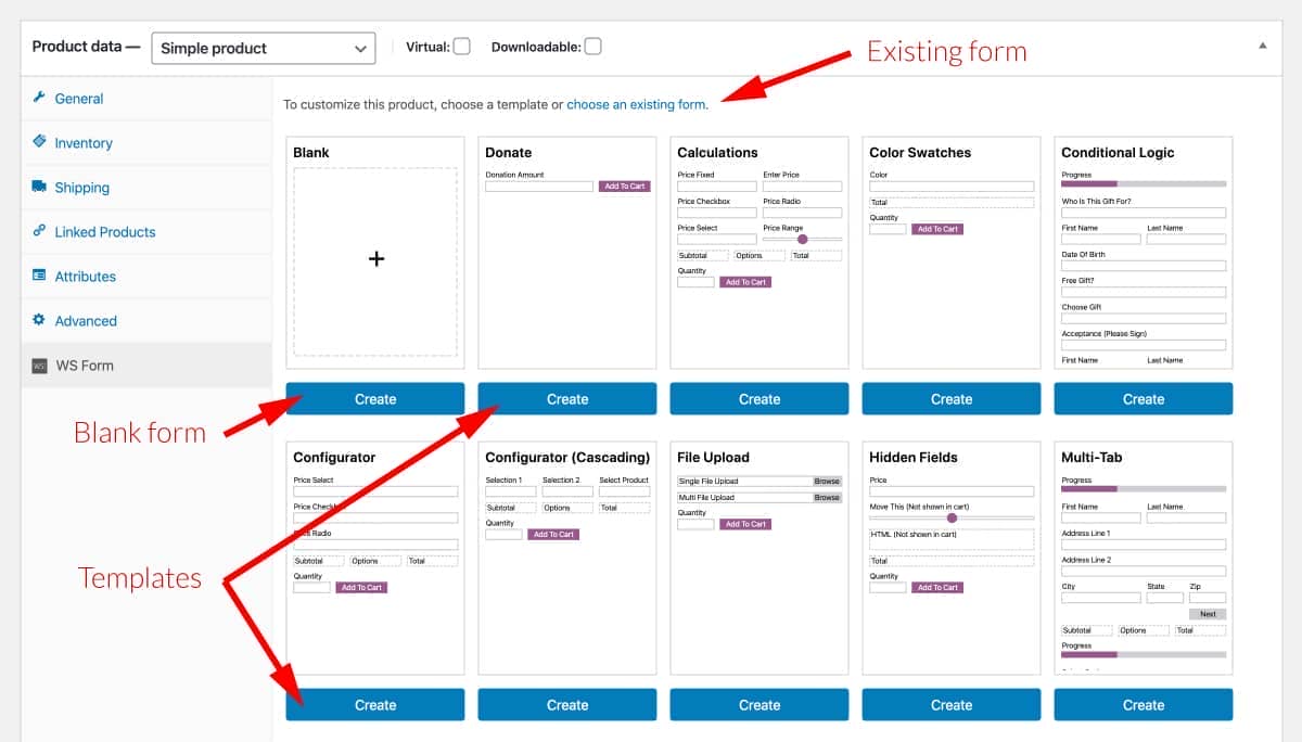 WS Form PRO Product Custom Fields Add-Ons