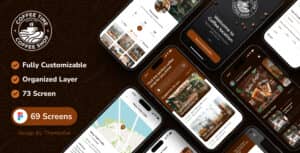 CoffeeTime –  Coffee, Food, Drink App UI Kit