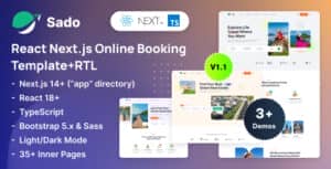 Sado – Online Booking React Nextjs 14+ Template