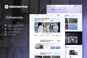 Influencely – Influencer & Talent Agency Elementor Template Kit