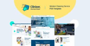 Clinixer – Cleaning Services PSD Template