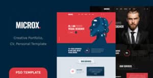 Microx – CV Resume and Personal Portfolio PSD Template