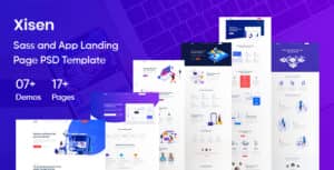 Xisen – Sass and App Landing Page PSD Template