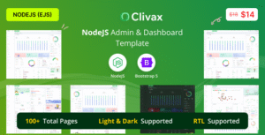 Clivax – NodeJS Admin & Dashboard Template