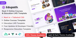 Edupath – Nuxt Js Online Courses & Education LMS Template