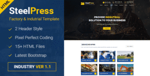 SteelPress – Industrial & Factory Business HTML Template