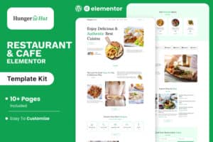 HungerHut – Restaurant & Cafe Elementor Template Kit