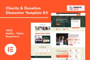 DonateAlfa – Charity & Donation Elementor Pro Template Kit