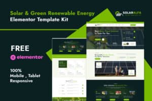 SolarAlfa – Solar & Renewable Energy Elementor Template Kit