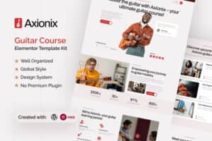 Axionix – Guitar Course Elementor Template Kit
