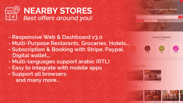 NearbyStores Web – Offers & Coupons, Events, Restaurant, Services & Booking
