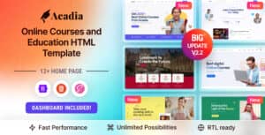 Acadia – Online Courses & Education Template