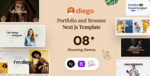 Diego – Creative Personal Portfolio & Resume React Next js Template