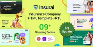 Insurai – Insurance Company HTML Template + RTL