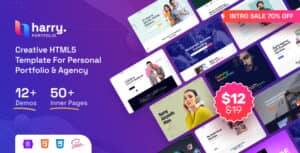 Harry – Creative HTML5 Template For Personal Portfolio & Agency + RTL