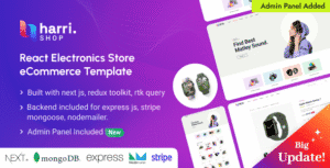 Harri – Electronics eCommerce React Next js Template + Admin Panel