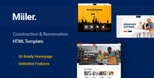 Miiler – Construction HTML5 Template