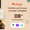 Diego – Personal Creative Portfolio & Resume Vue Nuxt 3 Template