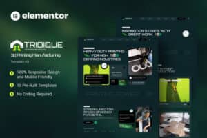 Tridique – 3D Printing Manufacturing Elementor Template Kit