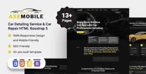 Axemobile – Car Detailing Service & Car Repair HTML Bootstrap 5 Template
