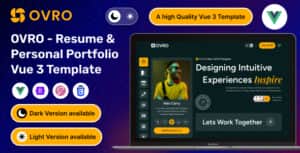 Ovro – Vue 3 Resume & Personal Portfolio Template
