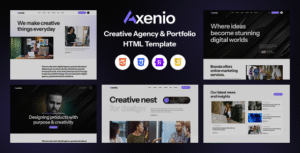 Axenio – Creative Agency and Portfolio HTML Template
