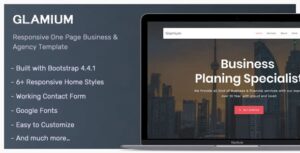 Glamium – One Page Multipurpose HTML5 Template