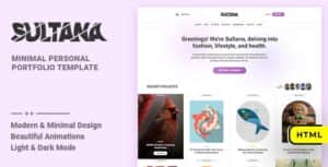 Sultana – Minimal Personal Portfolio HTML Template