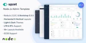 Upzet – NodeJs Admin & Dashboard Template