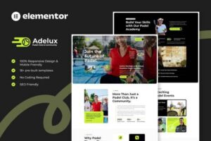 Adelux – Padel Club & Community Elementor Template Kit