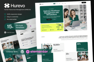 Hurevo – Human Resources Management HRM SAAS Platform Elementor Template Kit
