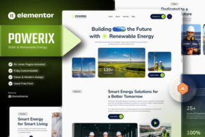 Powerix – Solar & Renewable Energy Elementor Template Kit