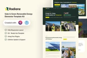 Radianz – Solar & Green Renewable Energy Elementor Template Kit