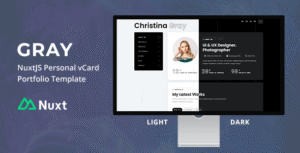 Gray – NuxtJS Personal vCard/Portfolio Template