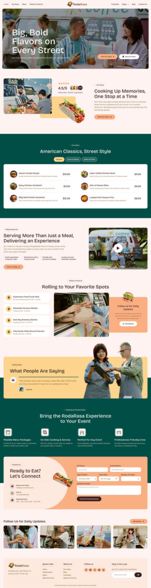 RodaRasa – Food Truck Cafe & Restaurant Elementor Template Kit