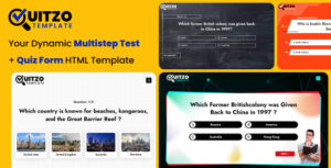 Questionnaire Multistep Test and Quiz Form Wizard HTML Template – Quitzo