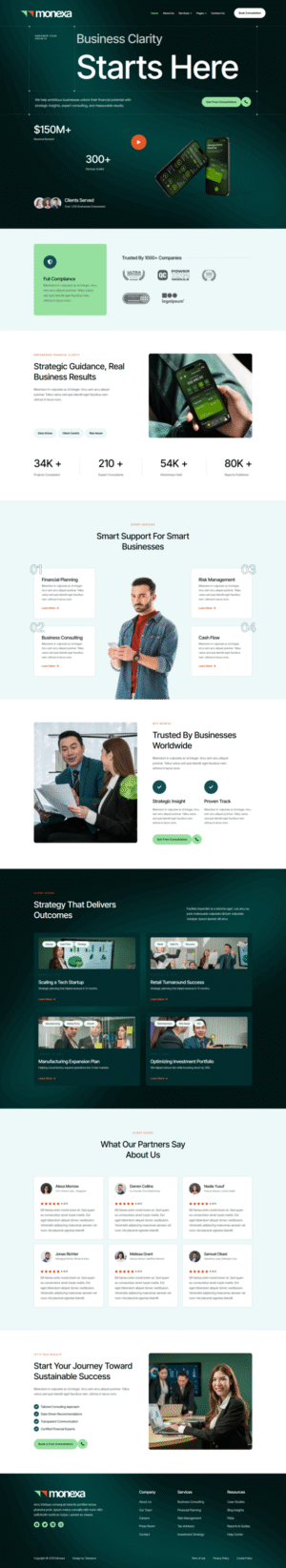 Monexa – Business & Finance Consulting Elementor Template Kit