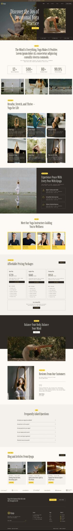 Kyoga – Yoga Studio & Fitness Elementor Template Kit
