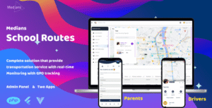 Medians School Route APP Full Solution with Backend
