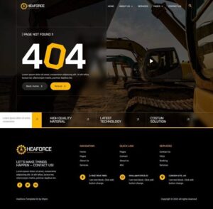 Heaforce – Machinery Heavy Equipment Elementor Template Kit