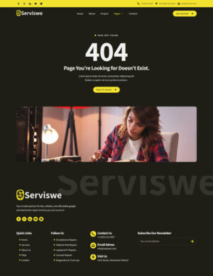 Serviswe – Gadget & Electronic Repair Service Elementor Template Kit