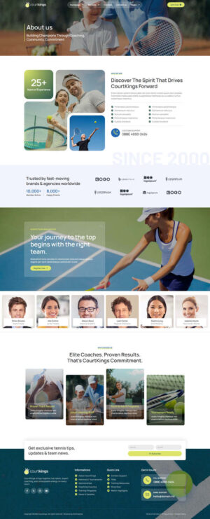 CourtKings – Tennis School & Sport Club Elementor Pro Template Kit