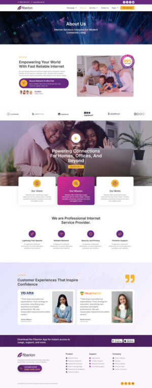 Fiberion – Broadband & Internet Service Provider Elementor Pro Template Kit