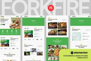 ForknFire – Food Brand & Ghost Kitchen Elementor Template Kit