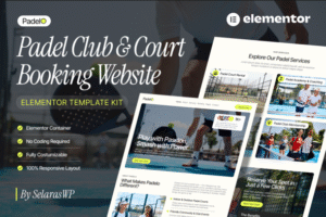 Padelo – Padel Club & Court Booking Elementor Pro Template Kit