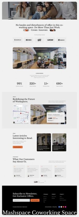 Mashspace – Coworking Space Elementor Template Kit