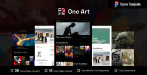 One Art – Arts & Portfolio Gallery Figma Template